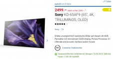 Sony KD-65AF9 OLED 4K TV bei Digitec für CHF 2499.-