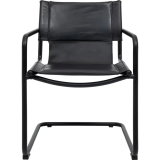 Designerstuhl Haider mit schwarzem Leder (59 x 55 x 83 cm) bei Livique