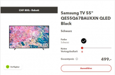 Sunrise: Samsung 55″ QLED QE55Q60BAUXXN für CHF 499.- inkl. Versand / nur für Sunrise Kunden?