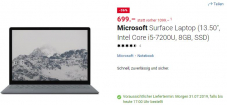 Microsoft Surface Laptop (13.50″, Intel Core i5-7200U, 8GB, 128gb SSD) für CHF 699.- bei Digitec
