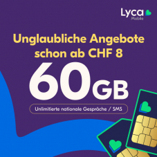 Lyca Mobile Abos ab 8 Franken mit bis zu 300GB Highspeed, unlim. EU Anrufe & 3GB Roaming ohne Mindestvertragsdauer