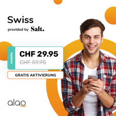 Salt Swiss bei Alao inklusive Cashback + Gutschein für CHF 27.70 / Mt.