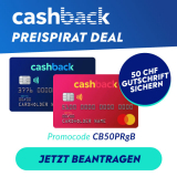 Cashback Cards (Neukunden): Gratis Kreditkarten mit CHF 50.- Startguthaben und 5% Cashback (bis 100 Franken) die ersten 3 Monate