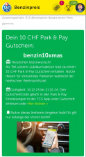 10Fr. Gutschein in der TCS App für Park & Pay