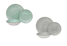 12-teiliges Tafelservice Tina in Grau oder Grün bei Abholung