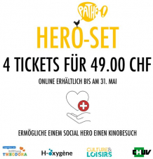 Pathé – Hero-Set: 4 Kinoeintritte + 1 Kinoeintritt für einen Social Hero