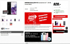 Samsung Galaxy S20+ 5G Dual-SIM, 128GB, Cosmic Black + CHF 150.- Cash Back