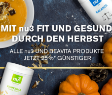 Nur heute: 25% auf alles von nu3 und Beavita bei nu3, z.B. nu3 Goji-Beeren für CHF 10.88 statt CHF 14.50