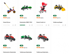 Kinder Trettfahrzeuge (Traktor, Dreirad) bei der Migros Do it zum halben Preis