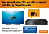 15% auf TV & Blu-Ray-Player bei Melectronics