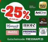 25% Rabatt auf Marken exklusiv bei Fressnapf ab CHF 69
