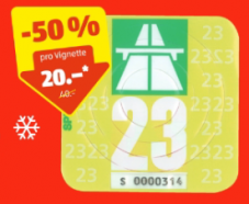 Vignette 2023 bei Aldi für 20 Franken ab 100 Franken Einkauf (nur vom 16.12.-18.12.)