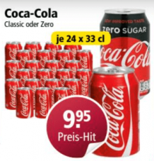Coca Cola (Classic oder Zero) 24x33cl Dosen für CHF 9.95 bei Otto’s