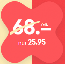 Wingo Swiss Pro, neu inklusive 5G (Swisscom-Netz, CH alles unlim., 2GB EU-Roaming, 100min. CH-> EU Telefonie) für 25.95
