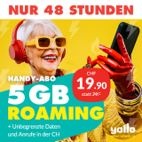 NUR FÜR 48H – yallo smart europe für CHF 19.90 mit Schweiz alles unlimitiert + 5GB Roaming