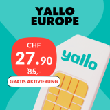 yallo Europe (Alles unlim. in CH + unlim. Roaming in EU, USA, Kanada & Türkei)