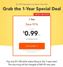 PureVPN für ein Jahr fast gratis (91% billiger)