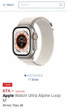 Apple Watch - Starlight - Ultra Loop M