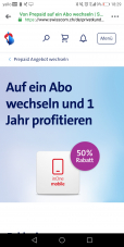 50% Rabatt bei Swisscom Mobile Abo bei Wechsel von Prepaid auf ein Abo