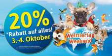 3.-4. Oktober 20% auf alles bei Petfriends