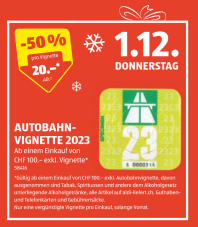 Aldi: Autobahnvignette 2023 für 20.- ab CHF100 Einkauf  !! NUR HEUTE !!