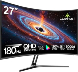 Amzfast 27″ Curved Gaming Monitor – 180Hz, QHD, 1ms, HDR10, Adaptive Sync