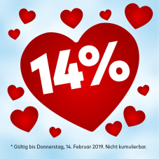 14% auf alles bei Angela Bruderer, z.B. Zierkissen „Herz“ für CHF 21.46 statt CHF 24.95