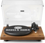 Angels Horn Schallplattenspieler Vinyl, Bluetooth, mit Vorverstärker Riemenantrieb 2 Geschwindigkeiten 33 u. 45 U/min AT-3600L Tonabnehmer, Holz / Mit Coupon