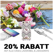 Heute 20% Rabatt auf alle Hüllen, Taschen, Ladekabel und Ladegeräte bei Apfelkiste