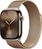 Apple Watch Series 10 / 42 mm / 4G / mit Titangehäuse und goldenem Milanaise Armband (MX083QF/A) zum neuen Bestpreis