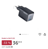Letzte Stunden: 67W GaN Ladegerät USB C und USB A