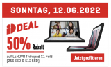 Interdiscount Sonntags Deal: 50% Rabatt auf Lenovo Thinkpad X1 Fold (256GB und 512GB SSD Version)