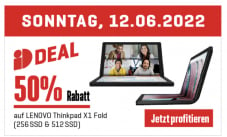 Interdiscount Sonntags Deal: 50% Rabatt auf Lenovo Thinkpad X1 Fold (256GB und 512GB SSD Version)