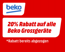 (Sammeldeal) 20% Rabatt auf alle Beko Grossgeräte bei MediaMarkt, z.B. 9kg Waschmaschine, 404L Gefrierschrank u.v.m.