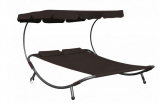 GONSER - 2 Personen Sonnenliege Gartenliege braun