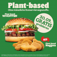 Heute Gratis Whopper und Nuggets (plant-based) bei Burger King