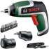 Bosch IXO Akkuschrauber (7. Gen., 3.6V, 2.0Ah, 5.5Nm, Set mit Winkel- und Exzenteraufsatz, Micro-USB-Kabel, Aufbewahrungsbox)