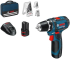 Bosch Professional Akku-Bohrschrauber GSR 12V-15 mit (39-teiligem Zubehörset | 2x 2,0 Ah Akku, Tasche) bei Amazon