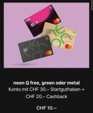 Jetzt neon-Konto bei Qoqa eröffnen und 50CHF erhalten!