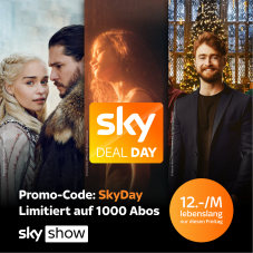 Spezialangebot von Sky mit Sky Show Abo für 12.- lebenslang nur während 24 Stunden