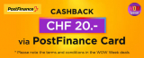 DeinDeal CHF 20.- Cashback mit PostFinance!