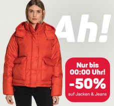 Ackermann: 50% Rabatt auf Jacken & Jeans, nur bis Mitternacht!