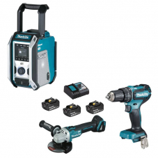 MAKITA SET Winkelschleifer, Akkuschrauber + „Gratis“ Radio + Akkus etc. bei microspot