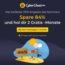 CyberGhost VPN: CHF 2.05 / Mt. + 2 Monate gratis!