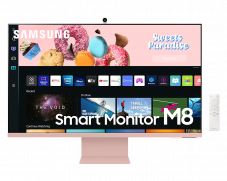 SAMSUNG Smart Monitor M8 blau und rosa in Aktion
