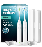 2er-Pack Philips Sonicare Series 3100 elektrische Schallzahnbürsten mit Reiseetuis (HX4072/41)