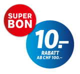 Bon für CHF 10.– Rabatt ab CHF 100.– bei Jumbo bis am 2.4.