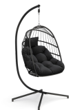 Hängesessel mit Gestell PERU in der Farbe Schwarz inkl. Lieferung bei Gonser
