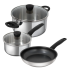 Kuhn Rikon CLASSIC Kochgeschirr-Set (Stielkasserolle 16cm + Kochtopf 20cm + Bratpfanne 24cm) in Aktion