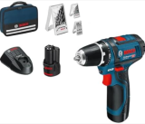 Bosch Professional Bohrschrauber GSR 12V-15 mit 39-teiligem Zubehörset, 2× 2.0 Ah Akku bei Amazon zum Toppreis